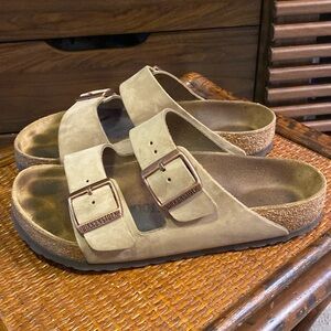 Arizona Birkenstock 38 7-7.5 regular hard footbed oiled leather tobacco